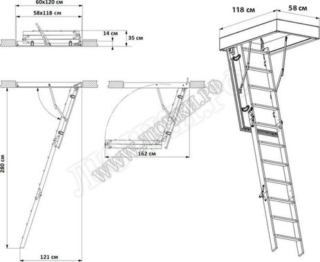 Лестница Fakro LWK Plus 600*1200*2800 Лестница Fakro LWK Plus 600*1200*2800