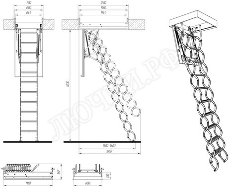 Чердачная лестница Fakro LST Lite 700*1200*3000 Чердачная лестница Fakro LST Lite 700*1200*3000