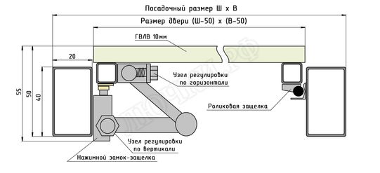 Люк под плитку Нажимной Железяка Mini 550*450 Люк под плитку Нажимной Железяка Mini 550*450