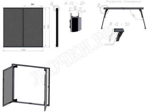 Люк под плитку Нажимной Секрет-Лайт 300*200 Люк под плитку Нажимной Секрет-Лайт 300*200