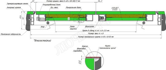 Люк под покраску Техно Противопожарный 2 створки Люк под покраску Техно Противопожарный 2 створки