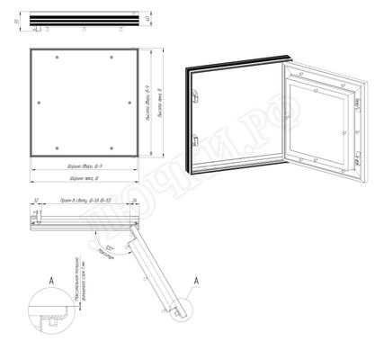 Люк под покраску Премиум Лайт Противопожарный EIS60 Люк под покраску Премиум Лайт Противопожарный EIS60