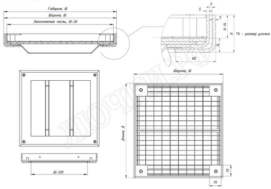 Люк под брусчатку Брус Ли AISI 304, Съемная дверца 1000*1000 Люк под брусчатку Брус Ли AISI 304, Съемная дверца 1000*1000