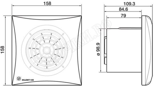 Вентилятор SILENT-100 CZ CHAMPAGNE  Вентилятор SILENT-100 CZ CHAMPAGNE