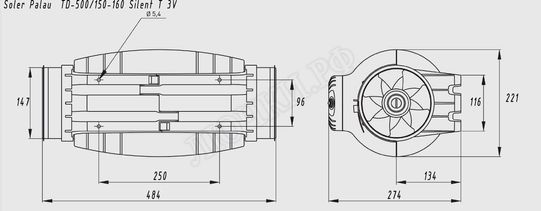 Вентилятор TD500/150-160 Silent T 3V Вентилятор TD500/150-160 Silent T 3V