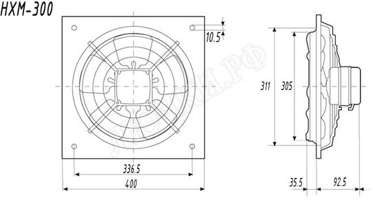 Вытяжной вентилятор HXM 300 Вытяжной вентилятор HXM 300