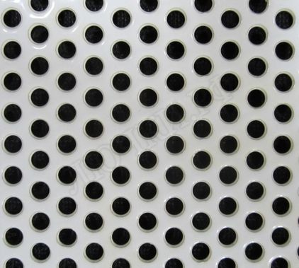 Решетка металлическая с перфорацией Кружок врезная 140*160, RAL 9003 матовый Решетка металлическая с перфорацией Кружок врезная 140*160, RAL 9003 матовый